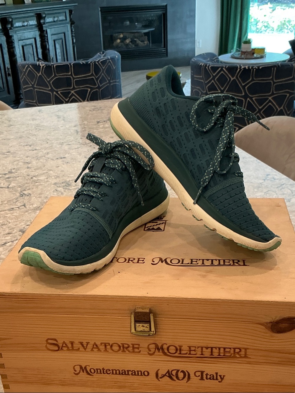 Under Armour Women's Teal Knit Sneakers with Cream Sole